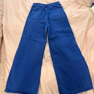 Zara blue jeans wide leg with button details